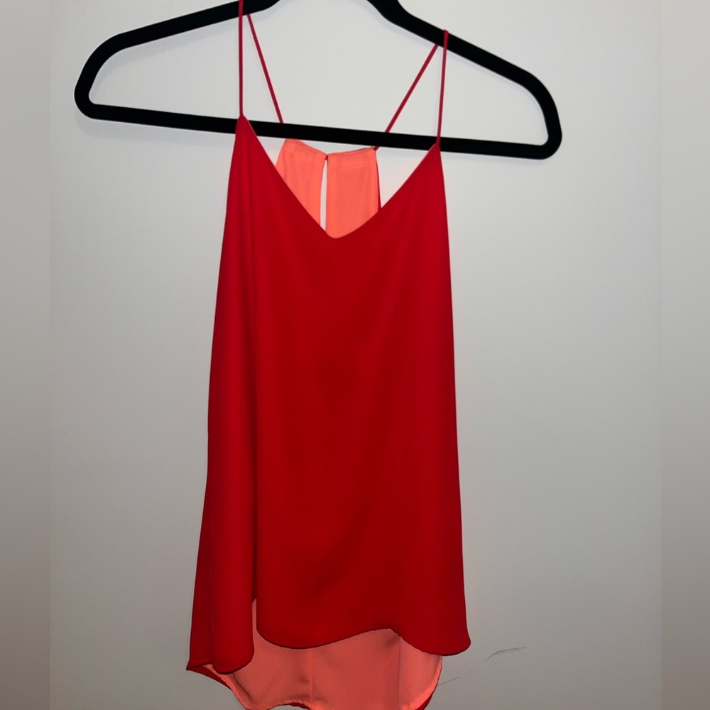 Express Vibrant Red and Coral Tank Top